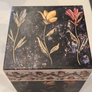 Floral Decorative Box with Black Distressed Background